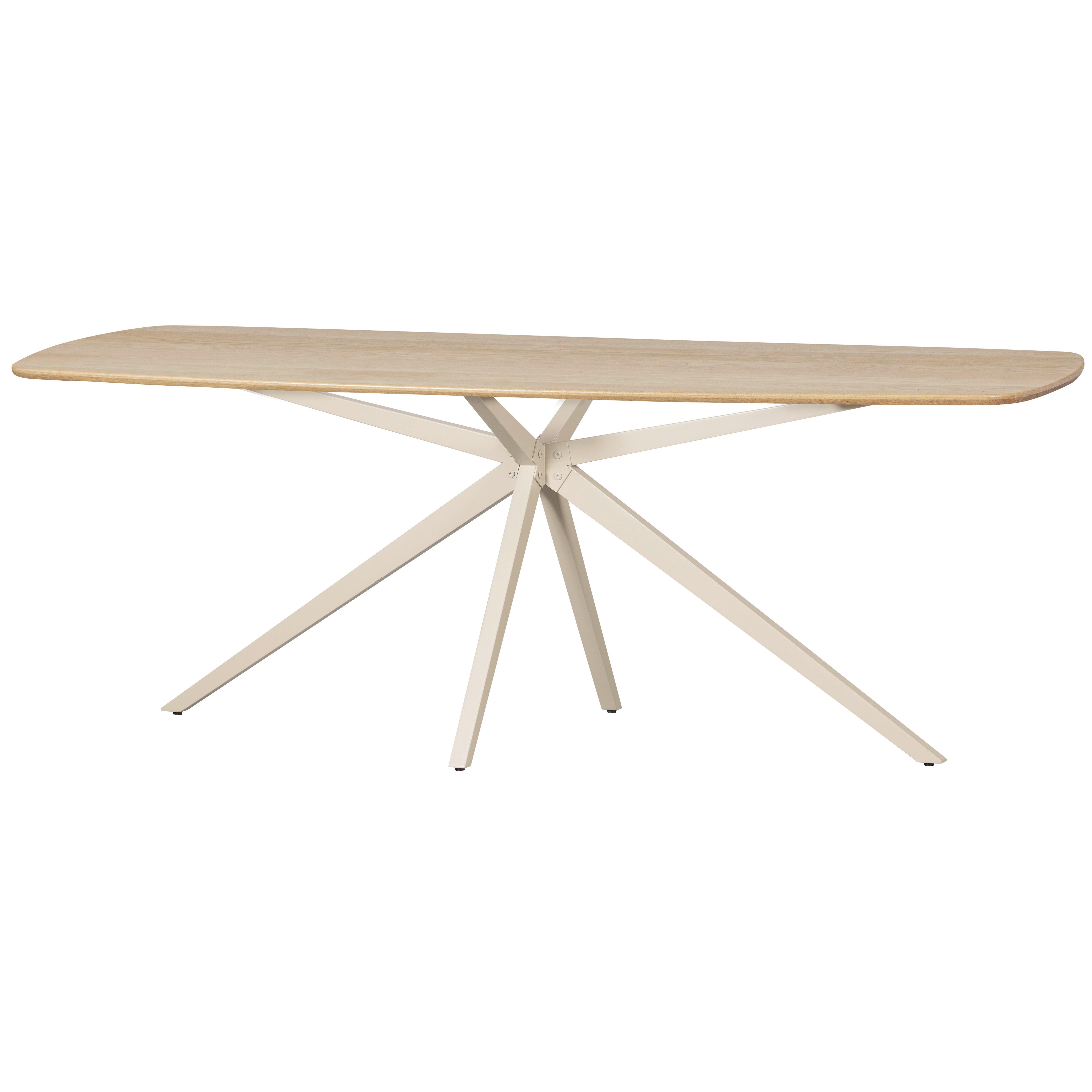 ESSTISCH Tablo Eichefarben L: 220cm - Eichefarben/Beige, MODERN, Holz/Metall (220/100/76cm) - Livetastic