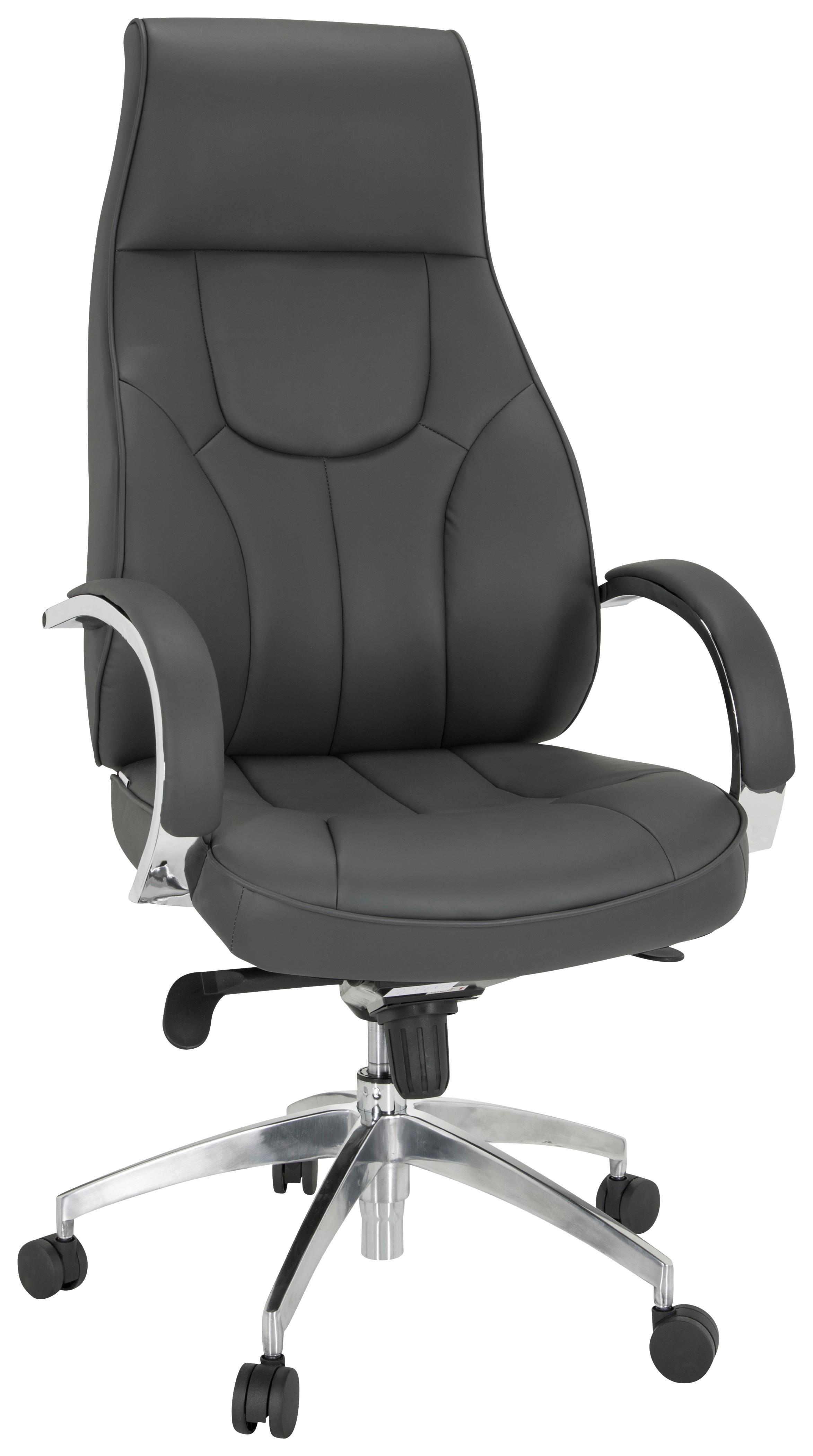 Chefsessel Elegance I Grau - Silberfarben/Grau, MODERN, Kunststoff/Textil (72/125/66cm) - MID.YOU