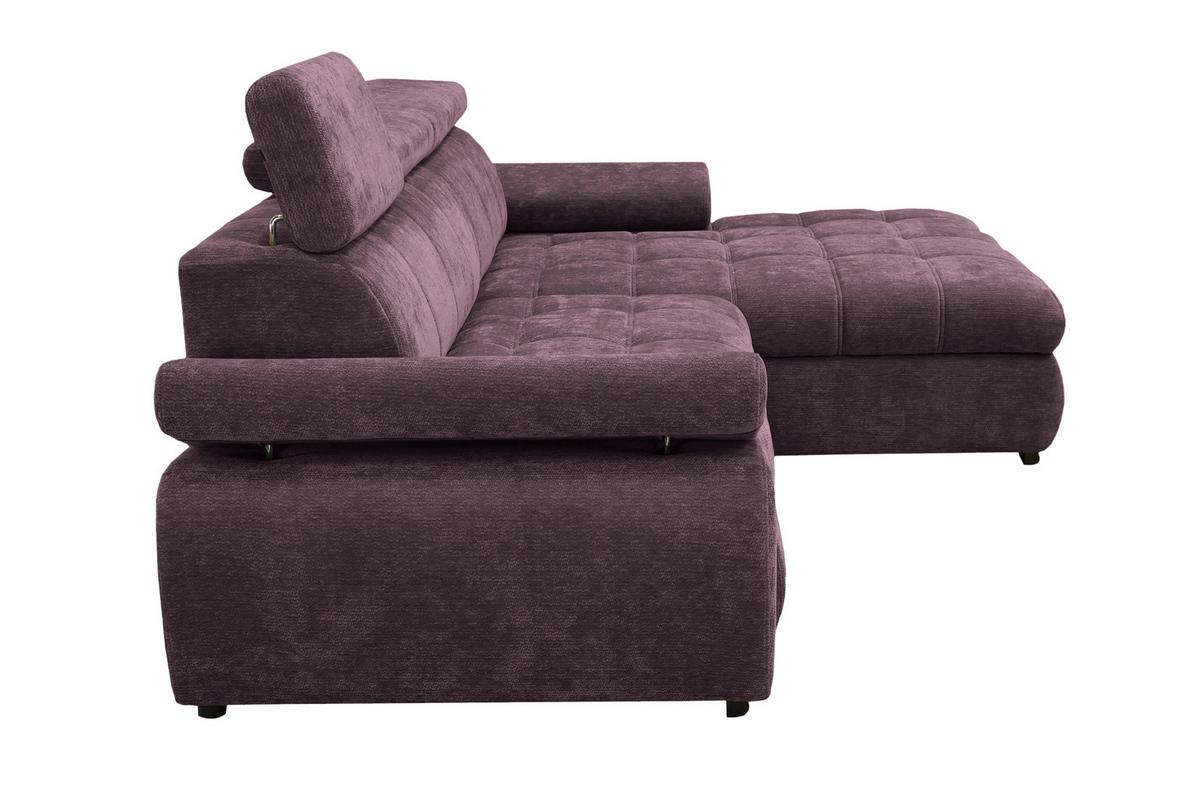 Rohová sedačka VEGAS, pravá, černicová ženilka - čierna/černicová, Design, drevo/textil (294/173cm)