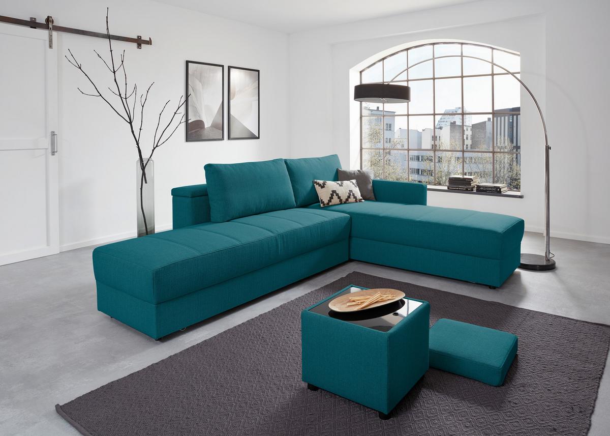 Ecksofa Looks Iii - Petrol/Schwarz, Design, Textil (229/287cm) - LOOKS by W.Joop