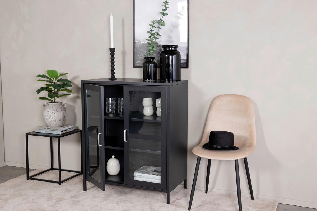 Sideboard Acero - Schwarz, Design, Glas/Metall (80/97/43cm) - Livetastic