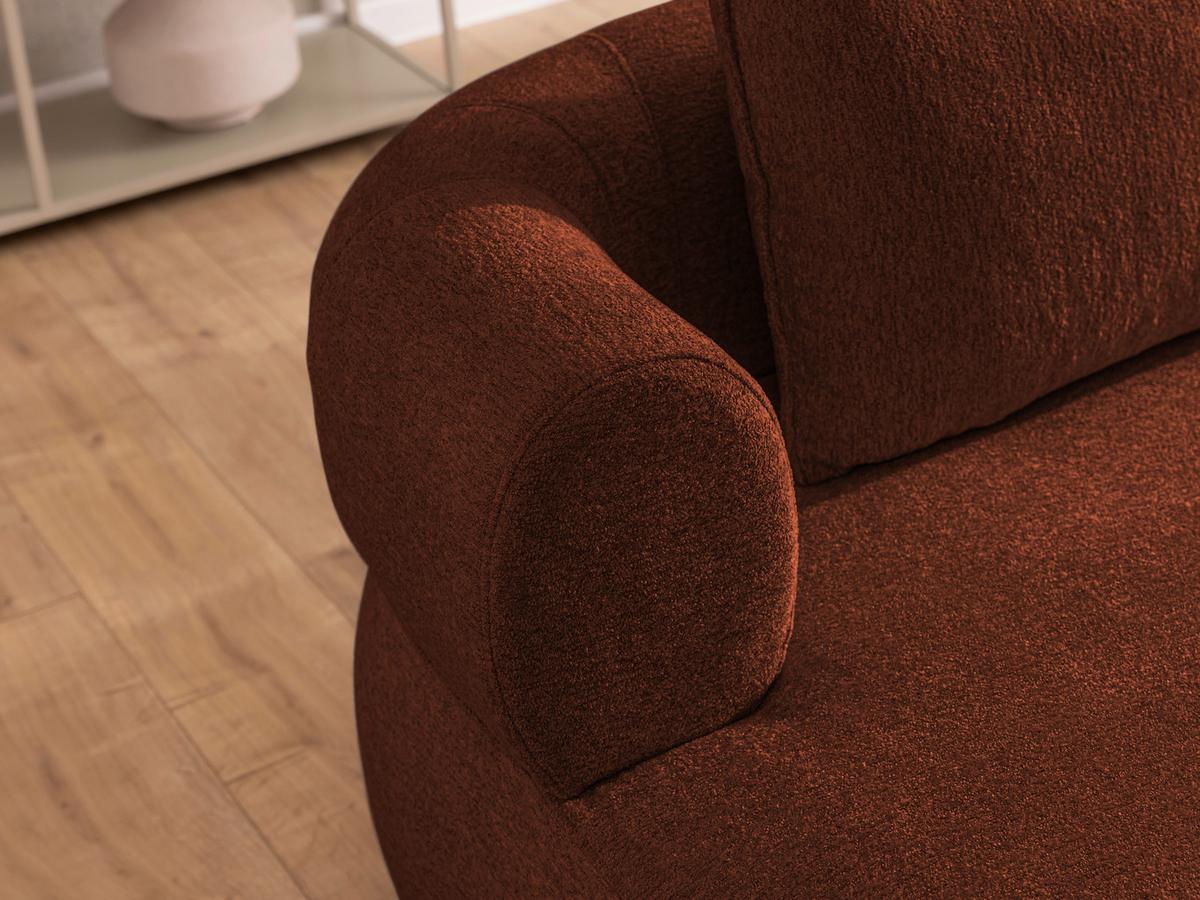 3-Sitzer-Sofa Ferro Rostfarben B: 200 cm - Rostfarben/Schwarz, Design, Textil (200/76/96cm) - Livetastic