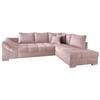 Eckschlafsofa Alvito Rosa S: 298/202 cm - Silberfarben/Rosa, Design, Textil (298/202cm) - MID.YOU