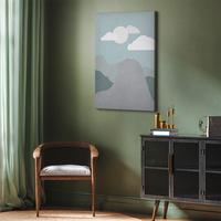 Leinwandbild Mountain Pastellblau B: 80 cm - Pastellblau, Basics, Holz/Textil (80/120/1.2cm) - artgeist