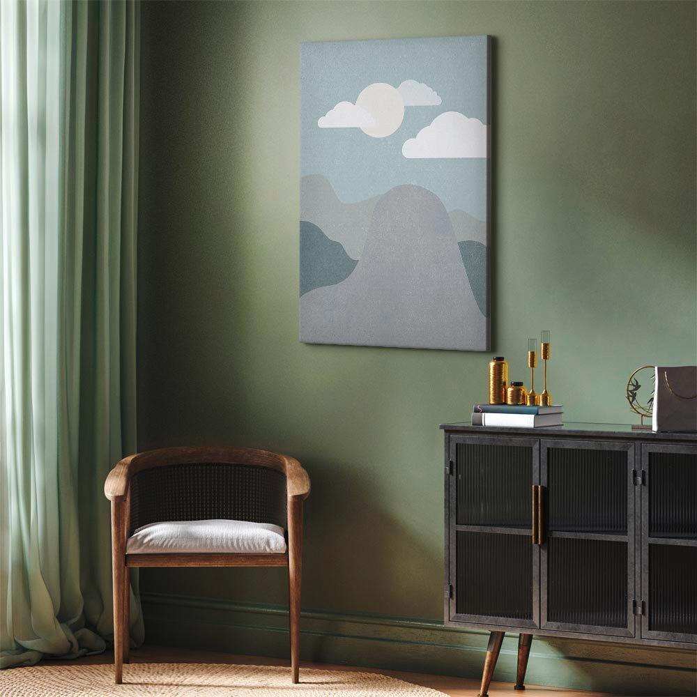 Leinwandbild Mountain Pastellblau B: 80 cm