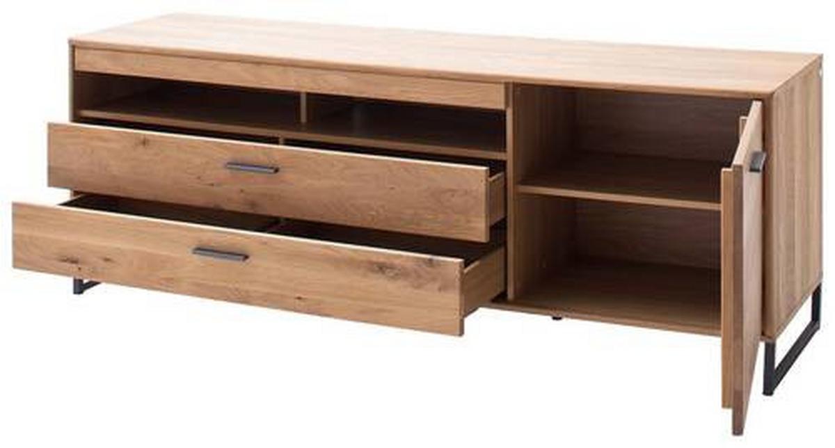 TV-Element Portland B: 184 cm Eiche Dekor - Eichefarben/Schwarz, Design, Holz/Holzwerkstoff (184/67/50cm) - Livetastic