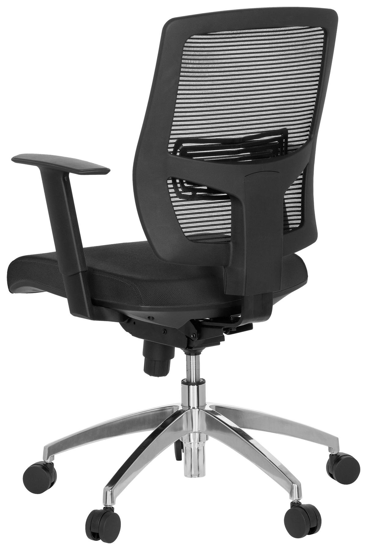 Drehstuhl Net 90 Schwarz - Chromfarben/Schwarz, MODERN, Kunststoff/Textil (56/115/46cm) - MID.YOU