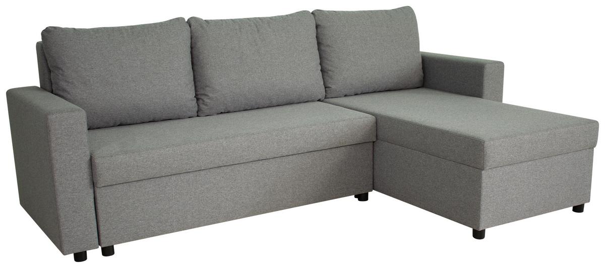 Rohová sedačka ZAP, oboustranná, šedá - šedá/černá, Moderní, dřevo/textil (226/148cm) - Based