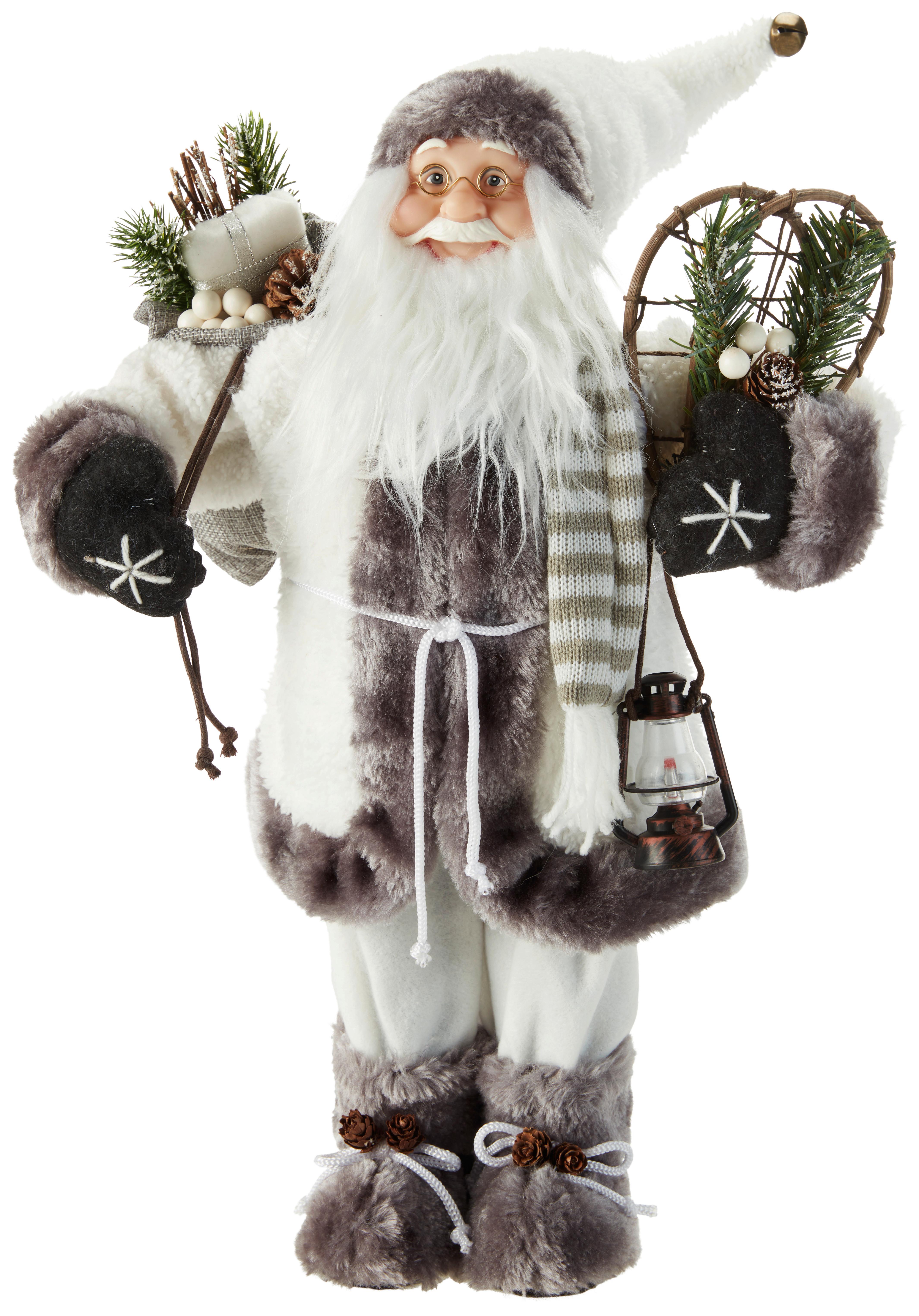 Weihnachtsmann Holz/Textil/ Kunststoff H: 45 cm - Schwarz/Weiß, KONVENTIONELL, Holz/Kunststoff (22/17/45cm) - Luca Bessoni