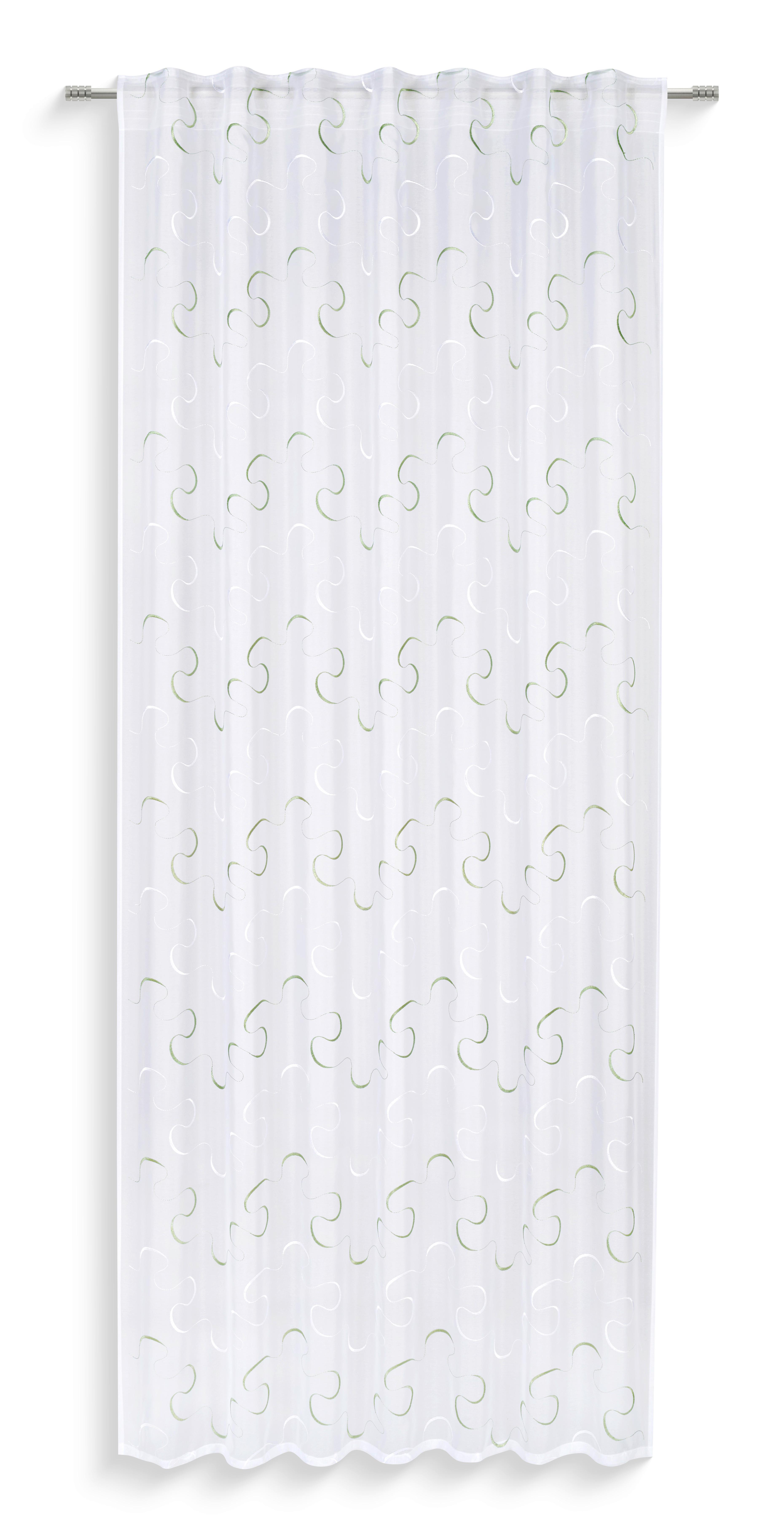 Fertigvorhang Bibiana - Weiß/Mintgrün, MODERN, Textil (140/245cm) - Luca Bessoni