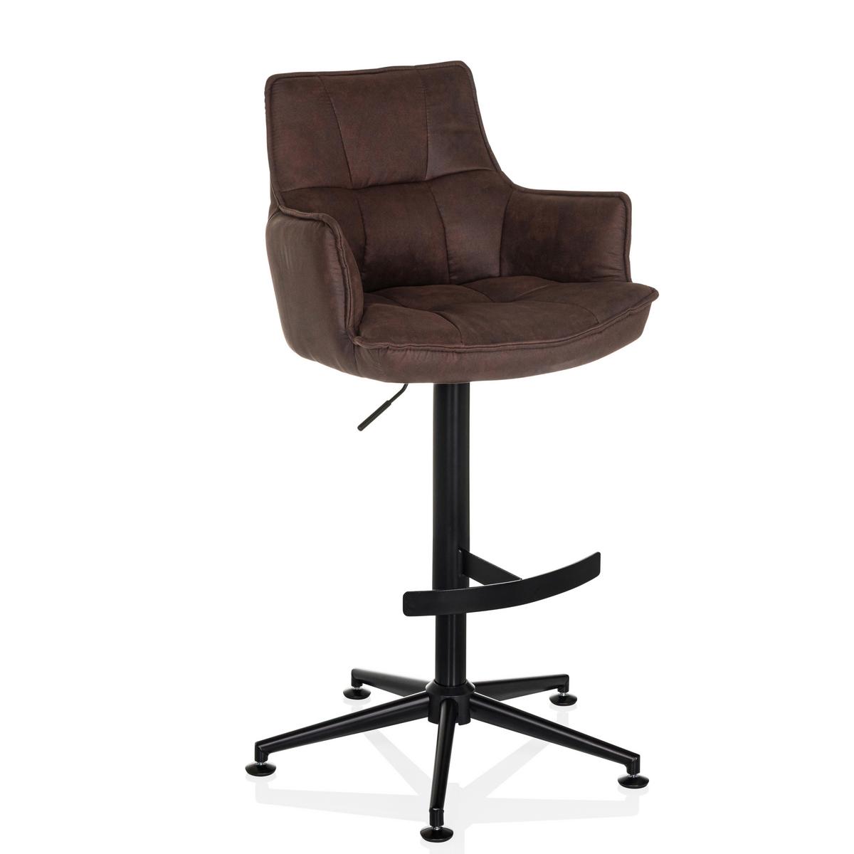 Barhocker Soalo Life High Braun B: 55 Cm - Schwarz/Braun, MODERN, Kunststoff/Textil (55/93/56cm) - MID.YOU