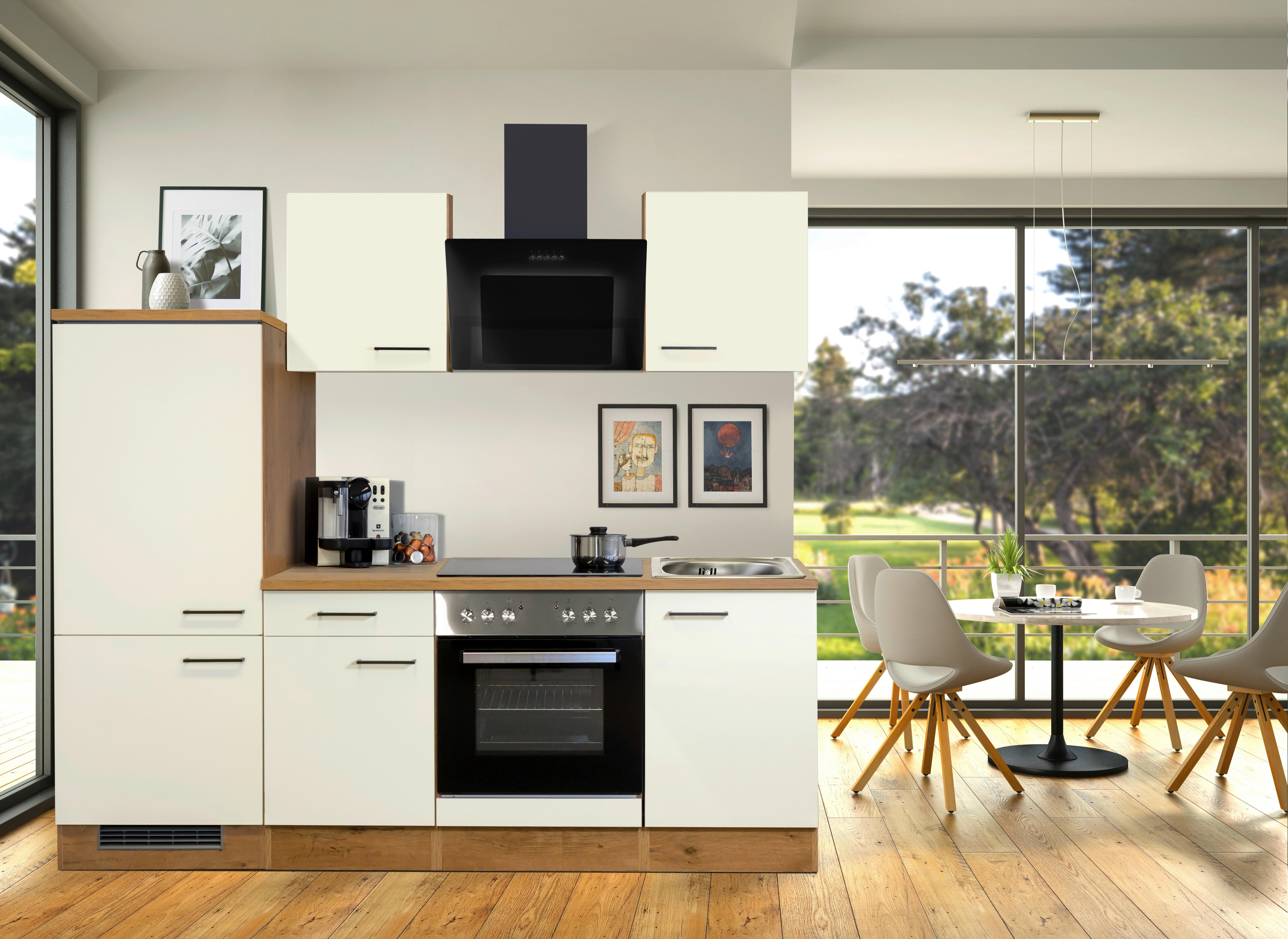 Küchenblock Avila Eichefarben/magnolie B: 220 Cm - Eichefarben/Magnolie, MODERN, Holzwerkstoff (220cm) - FlexWell