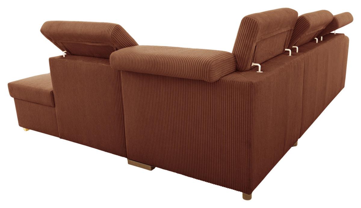 Ecksofa Sirius L terracotta, 267x218cm - Eichefarben/Terracotta, KONVENTIONELL, Holz/Holzwerkstoff (267/218cm)