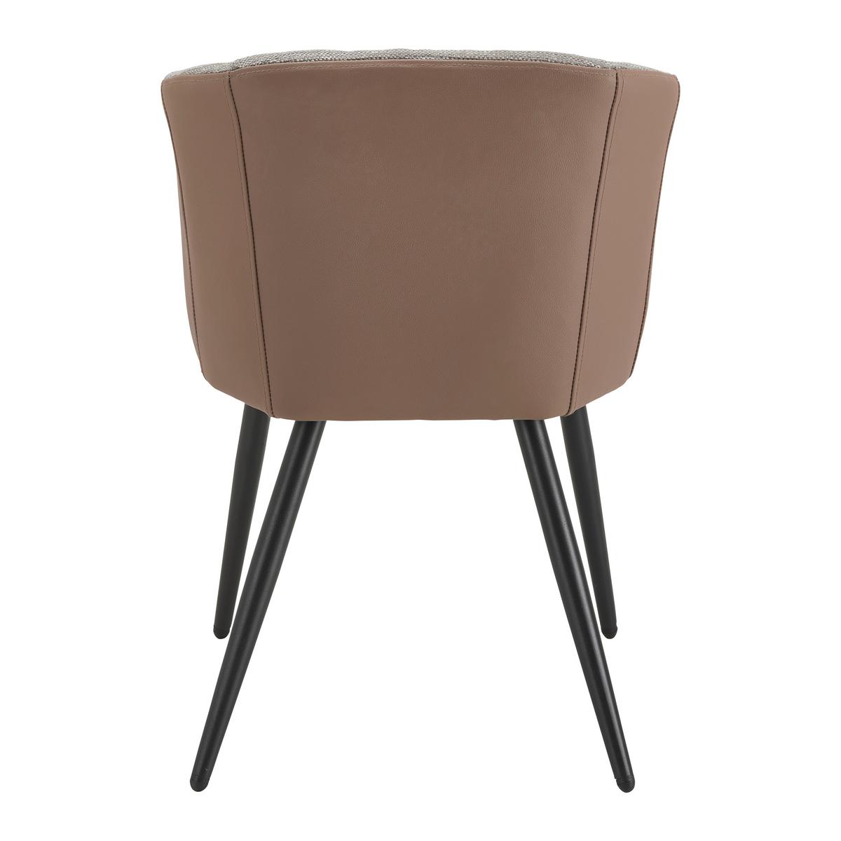 Jedálenská stolička Bianco pravá koža hnedá - hnedá/čierna, Modern, kov/koža (55,5/75,5/58cm) - Bessagi Home