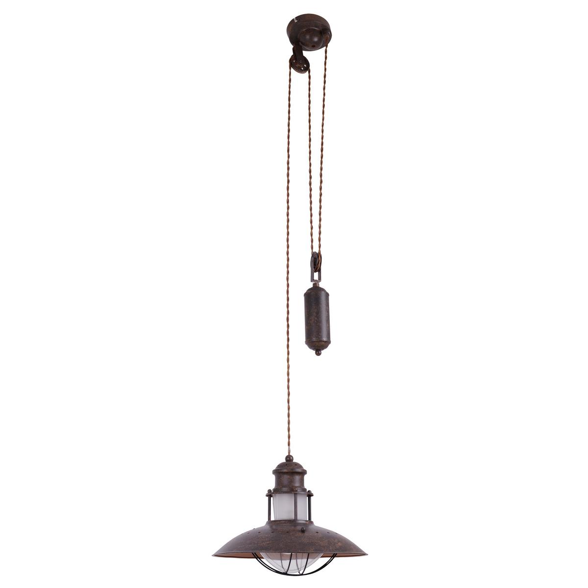 Hängeleuchte Cottage H: 150cm 1-Flammig, höhenverstellbar - Braun, KONVENTIONELL, Kunststoff/Metall (35/150cm) - Näve