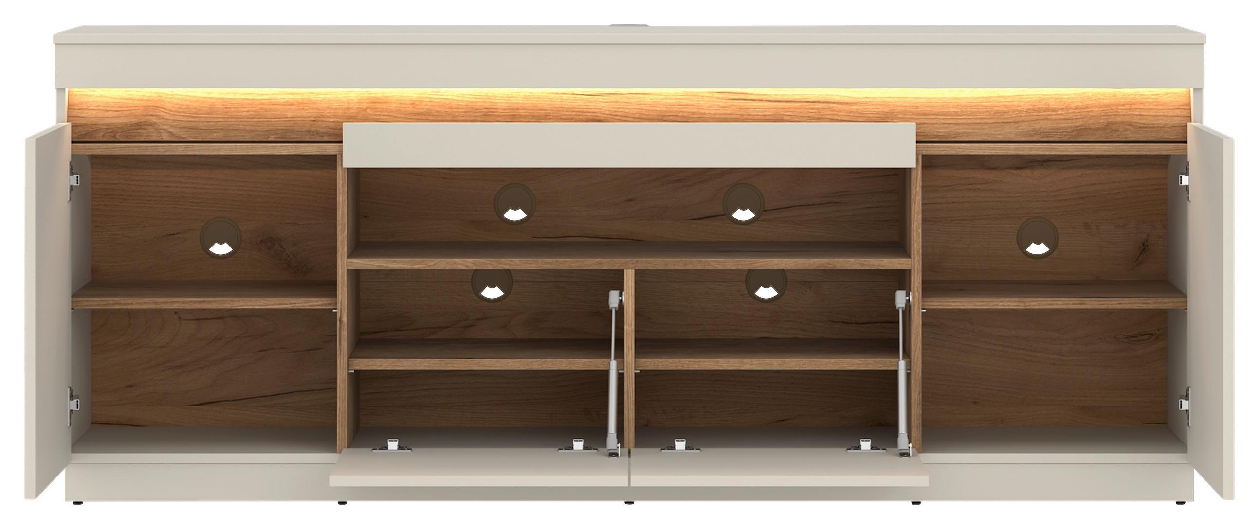 Phonotisch Samu B: 180 cm Kaschmir/Eichefarben - Kaschmir/Eichefarben, Trend, Holzwerkstoff (180/74/40cm)