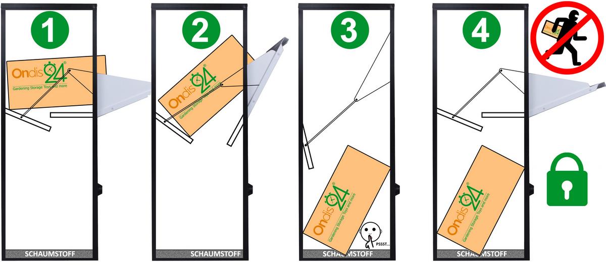 Paketbox Mit 2 Schlüsseln Grau H: 103 cm - Grau, Basics, Metall (41/103/38cm)