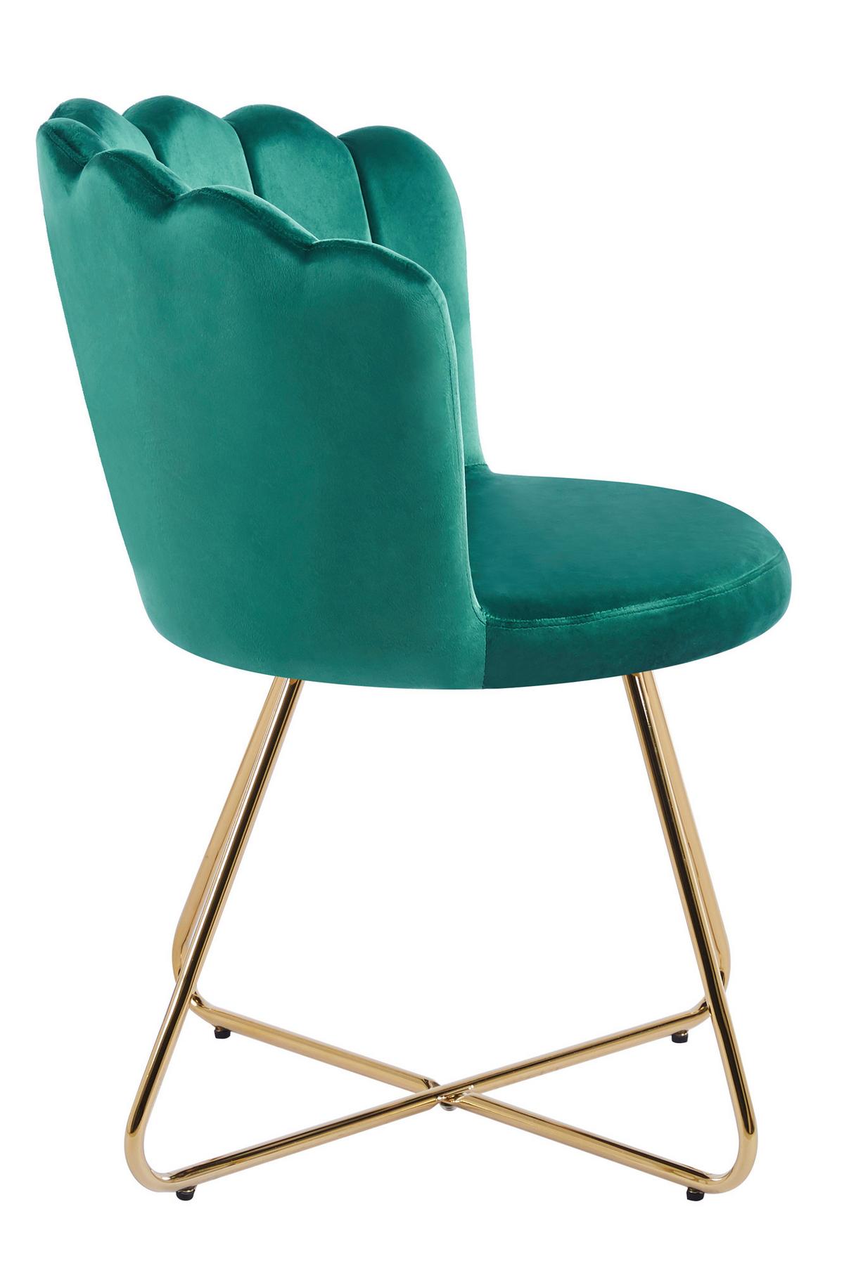 Stuhl-Set Grün B: 69,5 cm - Goldfarben/Grün, MODERN, Textil/Metall (69,5/85/66cm) - Livetastic