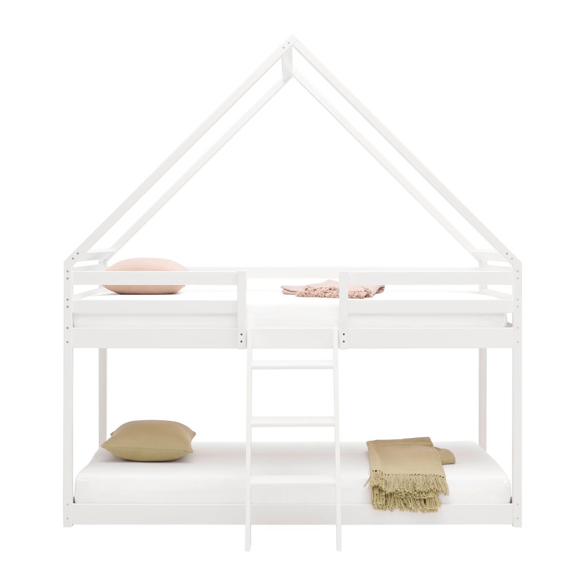 Poschodová posteľ SWEET 90x200 cm, borovica, biela - biela/farba brezy, Lifestyle, drevo (97/224/208cm) - Mömax