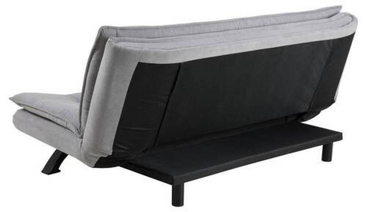 2-Sitzer-Sofa Mit Schlaffunktion Faith Hellgrau - Hellgrau/Schwarz, Design, Textil (196/91/98cm) - MID.YOU