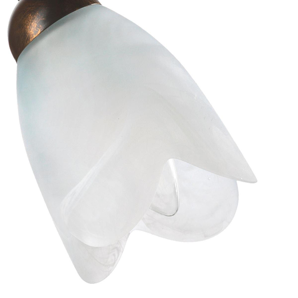 Tischleuchte Odino Braun D: 25 cm - Braun/Weiß, KONVENTIONELL, Glas/Kunststoff (25/35cm)