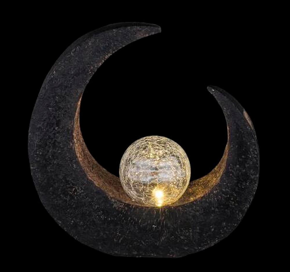 Solarleuchte 33469 - Klar/Schwarz, Design, Glas/Kunststoff (29,4/9/30,5cm) - Globo