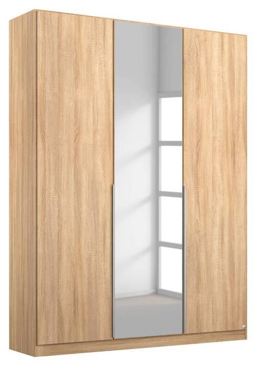 Drehtürenschrank 136cm Alabama, Sonoma Eiche Dekor - Silberfarben/Sonoma Eiche, MODERN, Holzwerkstoff (136/229/54cm) - Rauch Möbel
