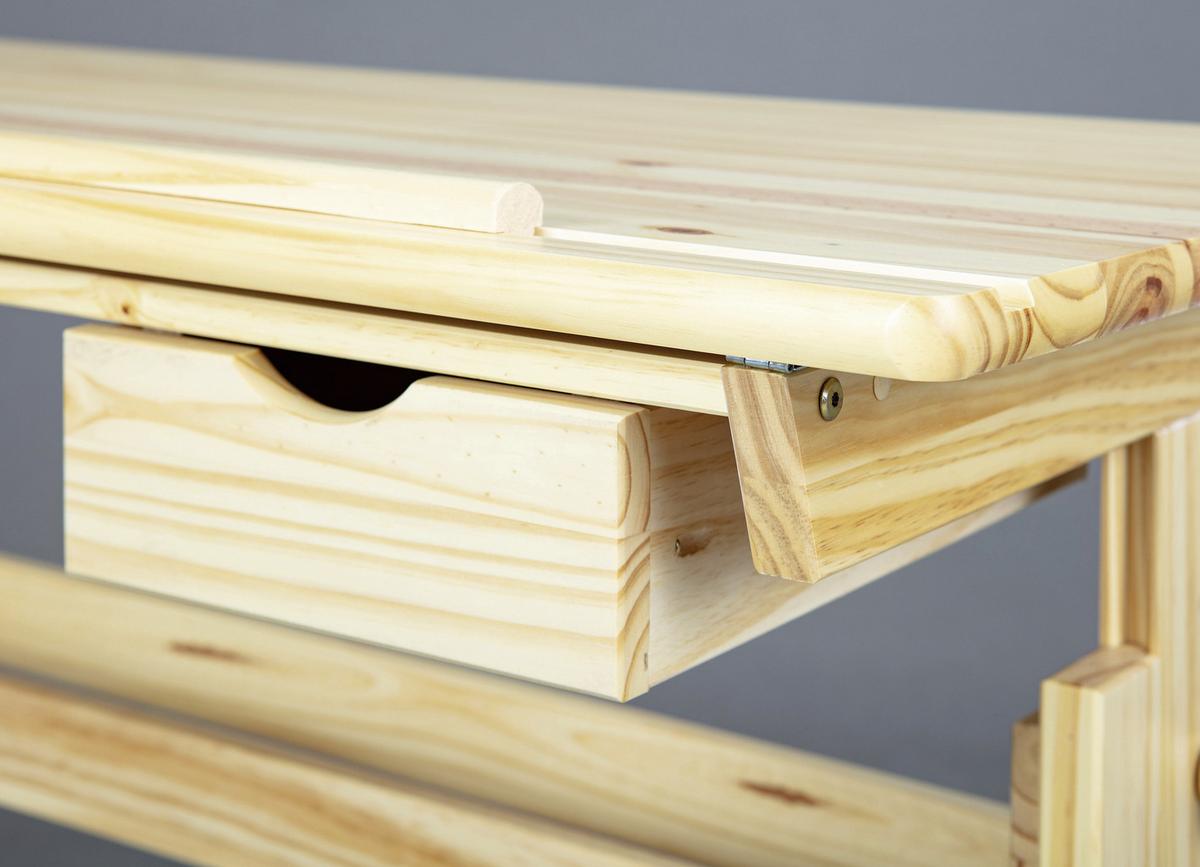 Jugendschreibtisch Massiv B 109cm H 63-96cm Julia Kiefer - Kieferfarben, Basics, Holz (109/55/63-96cm) - MID.YOU