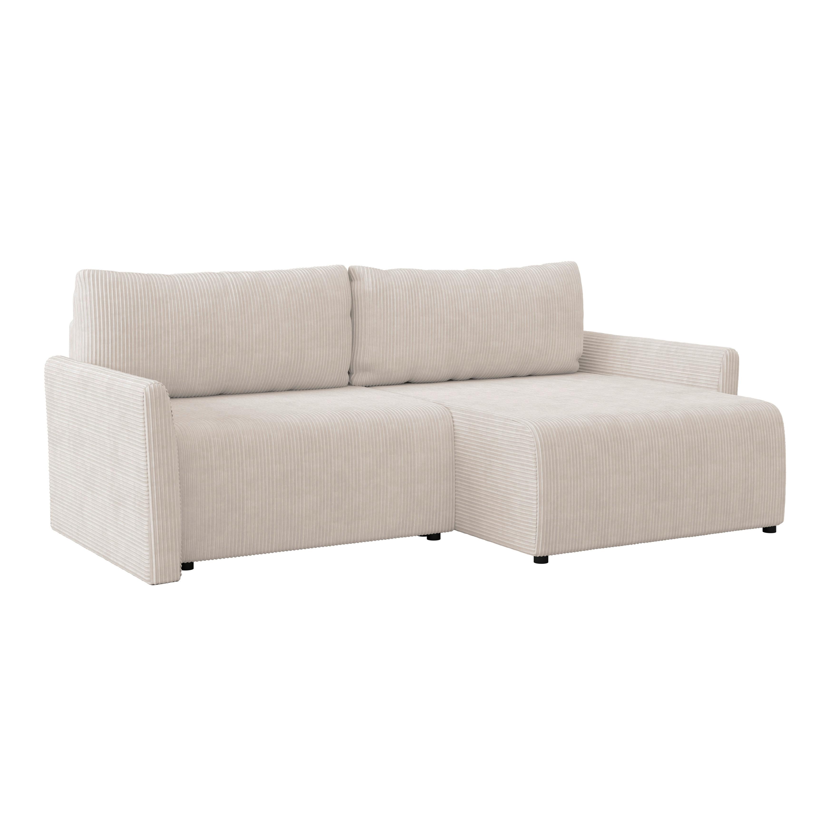 Ecksofa Mit Schlaffunktion Sonos - Ecru/Schwarz, MODERN, Textil (228/146cm)