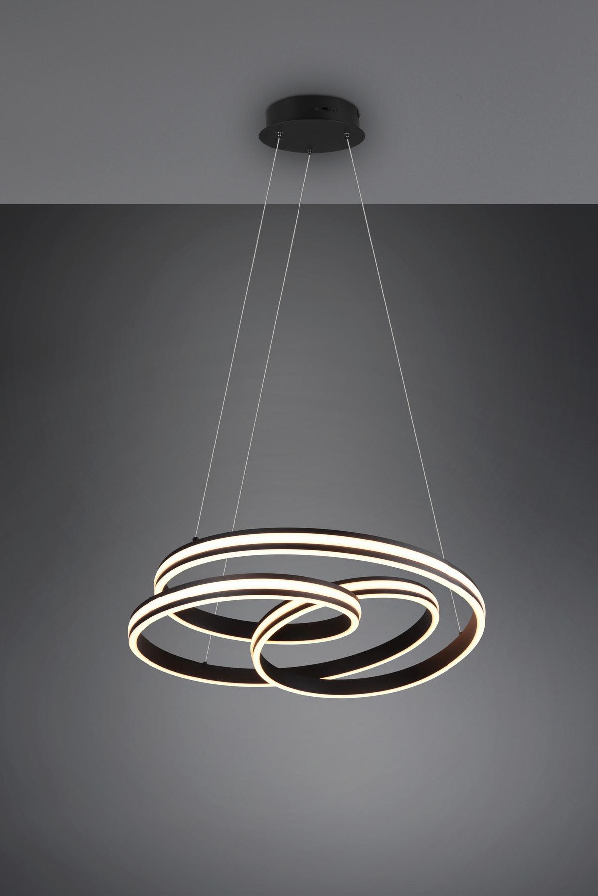 Led-hängeleuchte Nuria H: 150 Cm 1-Flammig Dimmbar - Schwarz, Basics, Metall (60/150cm) - Trio Leuchten