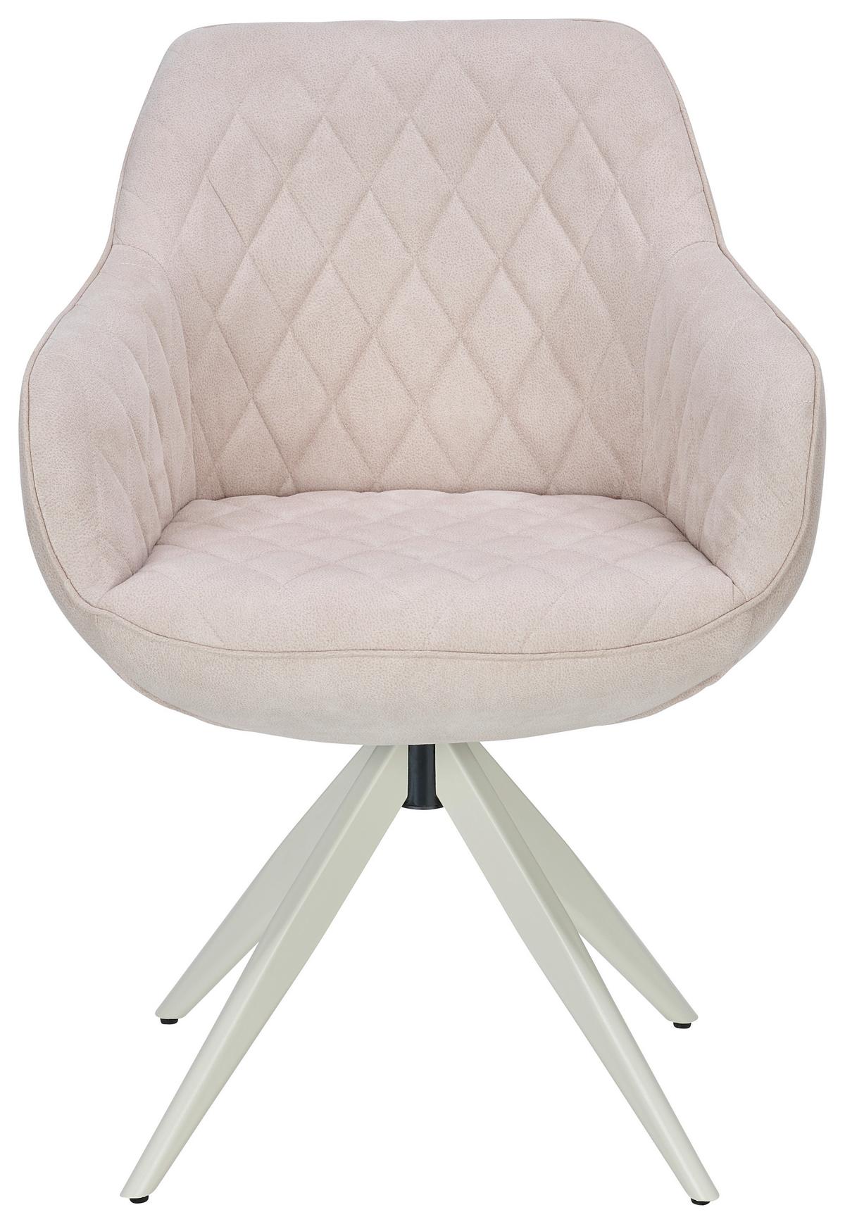 Armlehnstuhl Adriano Beige Gepolstert - Beige, MODERN, Textil/Metall (59/84/59cm) - Livetastic