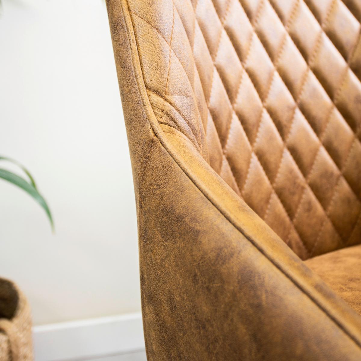 Drehstuhl Kayne - Cognac/Schwarz, KONVENTIONELL, Textil/Metall (60/84/64,5cm) - MID.YOU