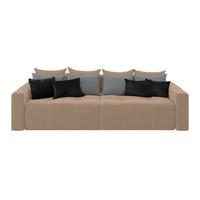 Big Sofa Mit Schlaffunktion Hanna B: 280 Cm Taupe - Taupe/Schwarz, MODERN, Textil (280/87/145cm)