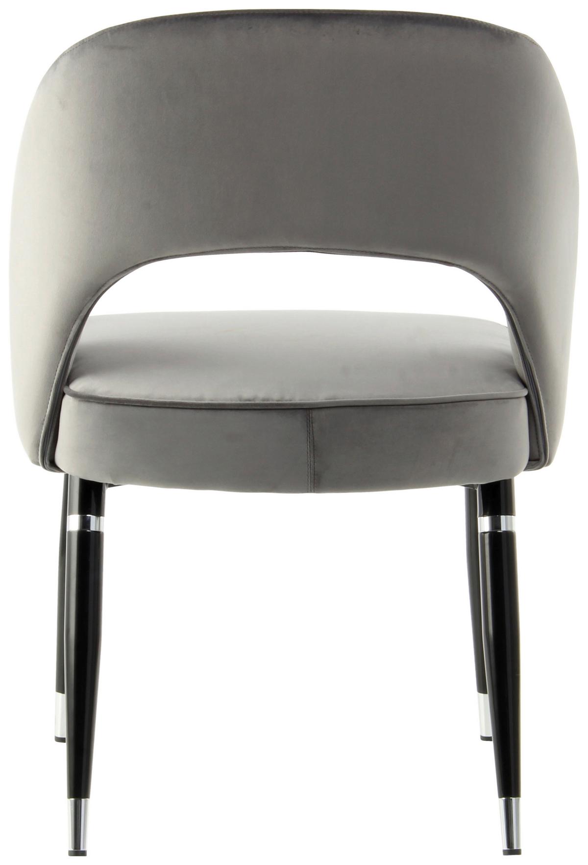 Stuhl-Set Courtney 525 - Silberfarben/Schwarz, MODERN, Textil/Metall (58/83/56cm) - Kayoom