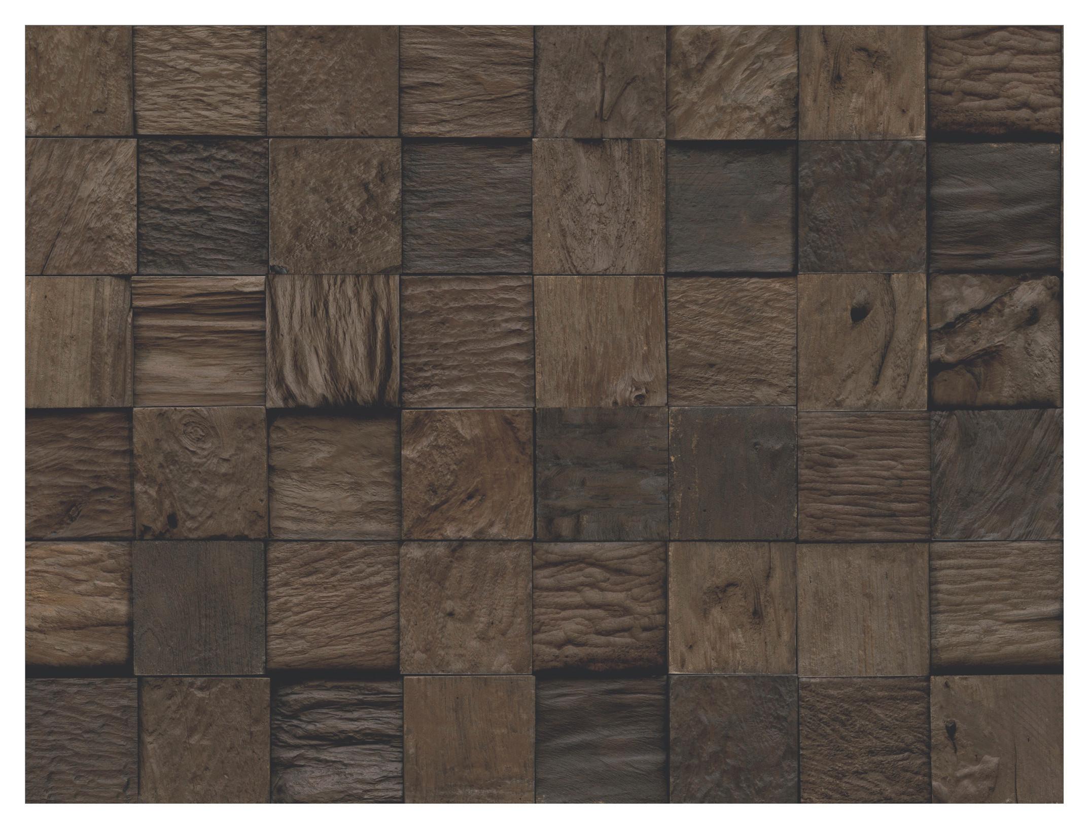 Wandverkleidung Teak Classic Cube Sulavesi - Dunkelbraun, Basics, Holz (55.2/18.4/2cm)