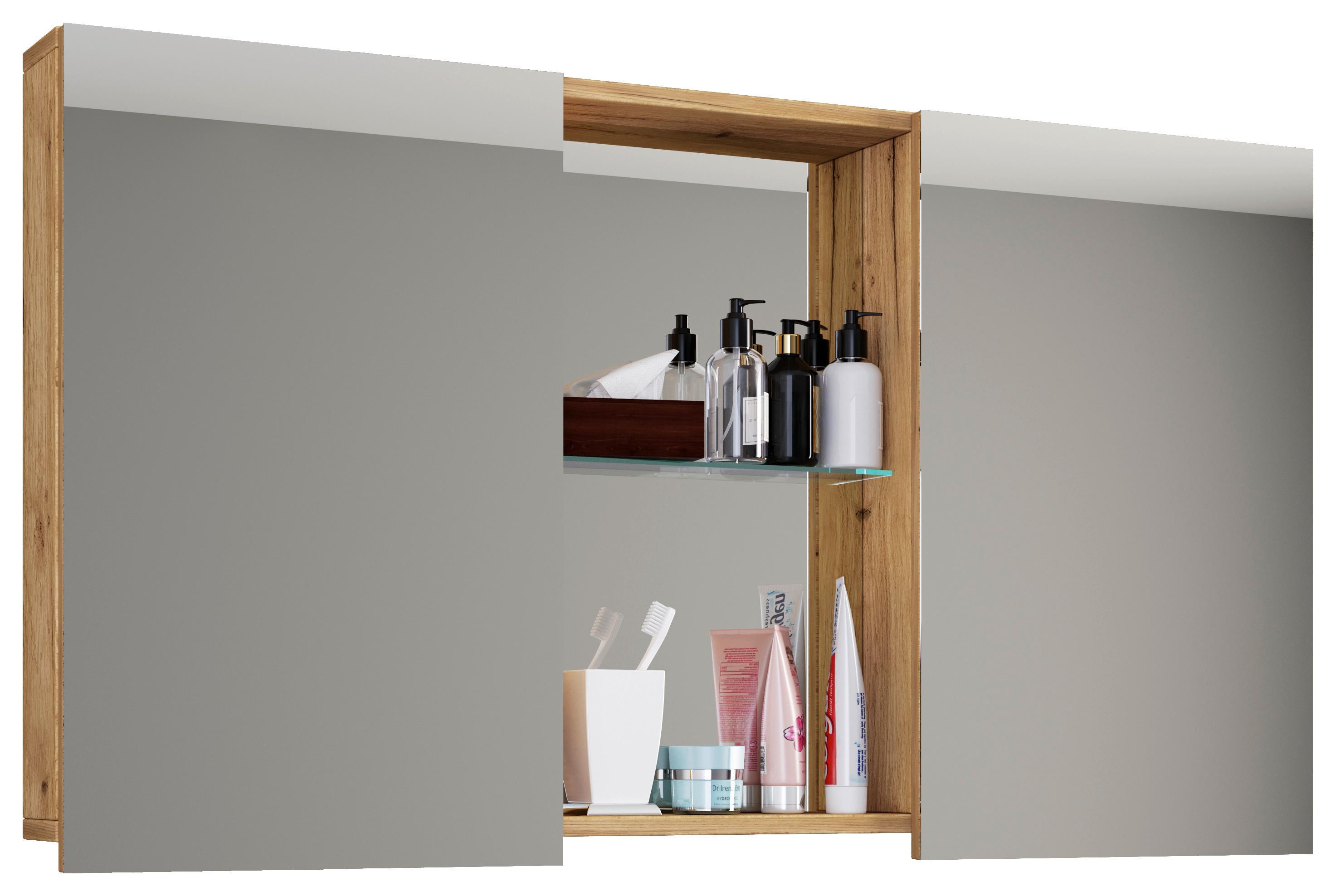 Spiegelschrank Budasi Honigeiche B: 112 cm - Honigeiche, MODERN, Holzwerkstoff (112/59/12cm) - MID.YOU