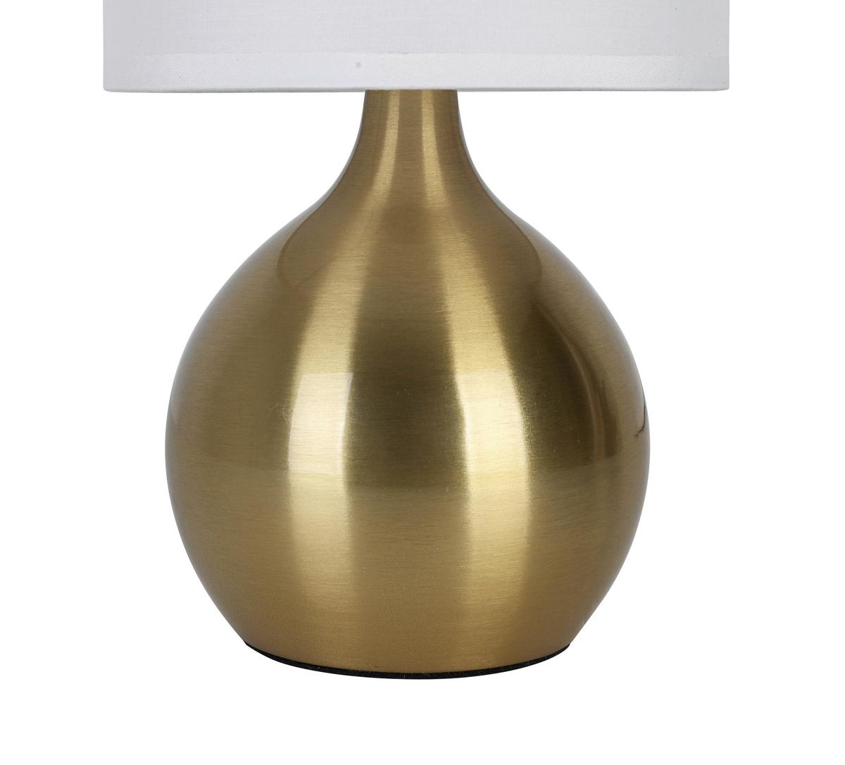 STOLNÍ LAMPA IRTI - bílá/barvy mosazi, Konvenční, kov/textil (15/28,5cm) - Mömax