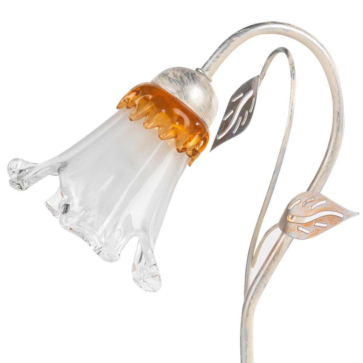 Tischleuchte 4998/L - Weiß, KONVENTIONELL, Glas/Metall (25/30cm)