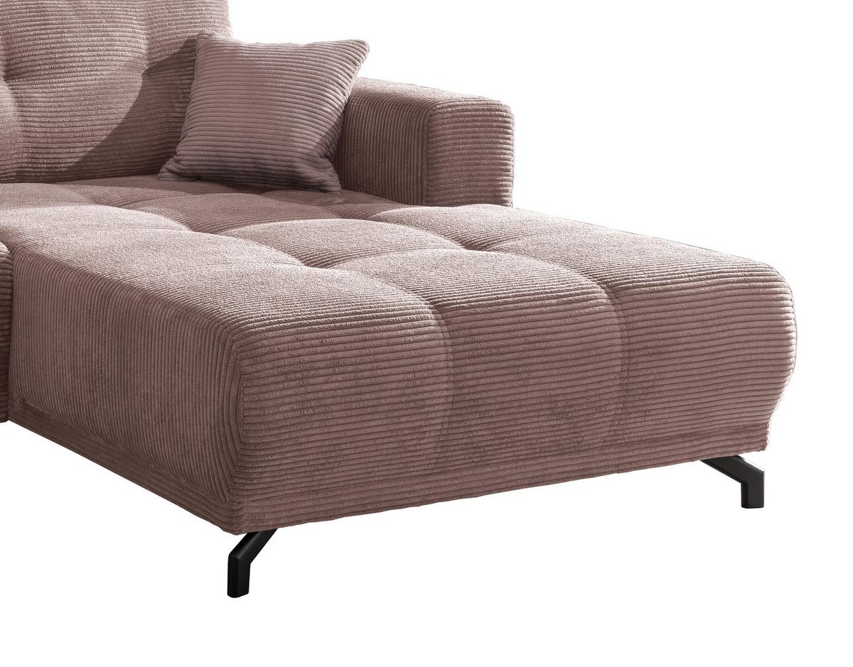 Ecksofa Restato Rosa S: 246/177 cm - Schwarz/Rosa, MODERN, Holz/Textil (246/177cm) - MID.YOU