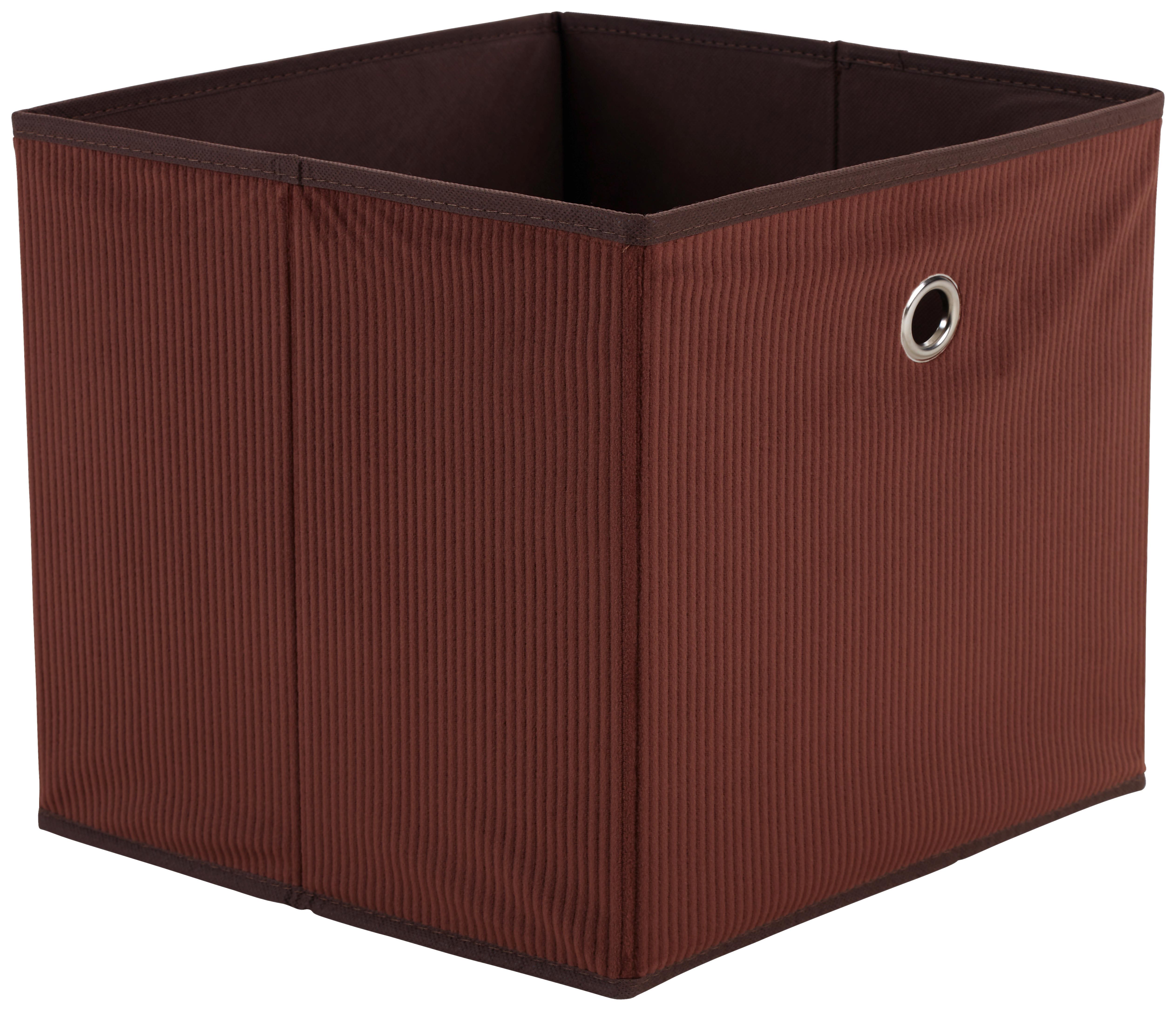 Skladací Box Cubi New - hnedá, Moderný, kartón/textil (30/30/30cm)