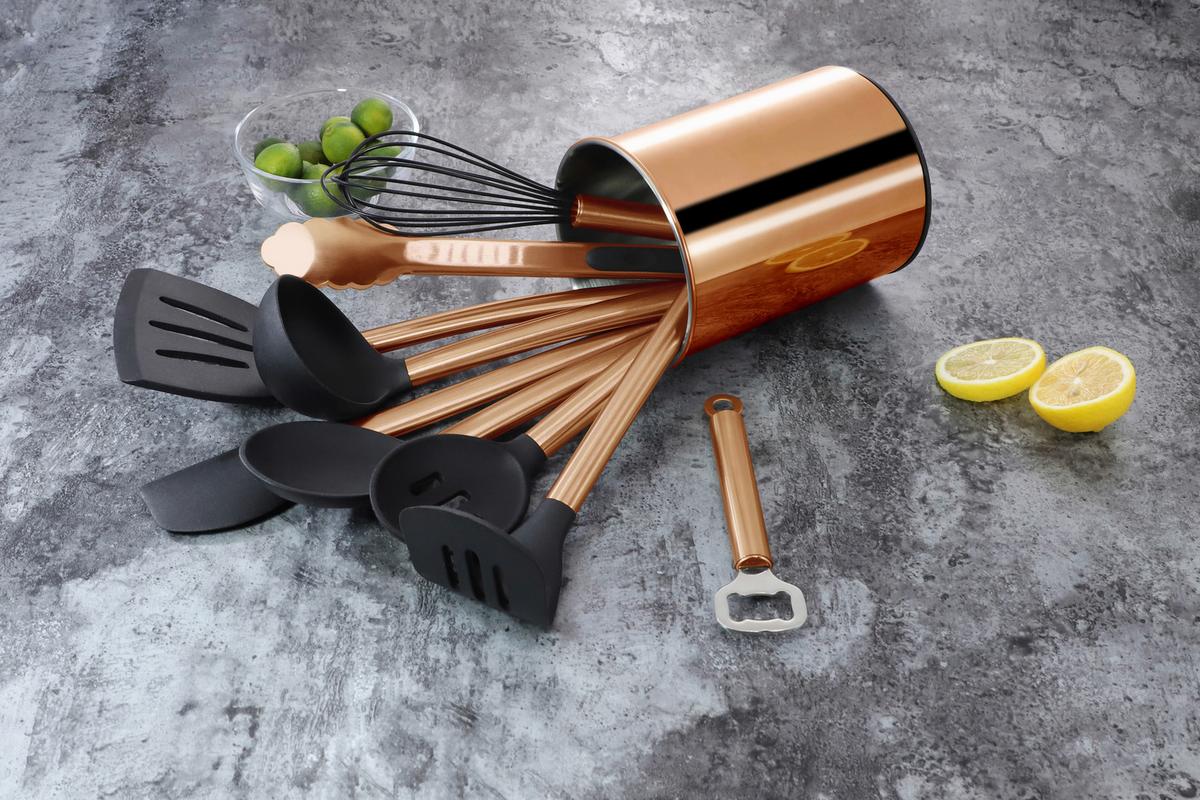 SADA KUCHYŇSKÉHO NÁČINÍ EW-KS-1001K - měděné barvy/černá, Basics, plast (13cm) - Echtwerk