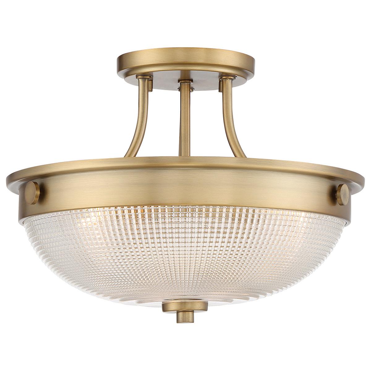 DECKENLEUCHTE QZ-MANTLE-SF-WS - Messingfarben, LIFESTYLE, Glas/Metall (32.7/32.7/24.6cm) - Elstead Lighting