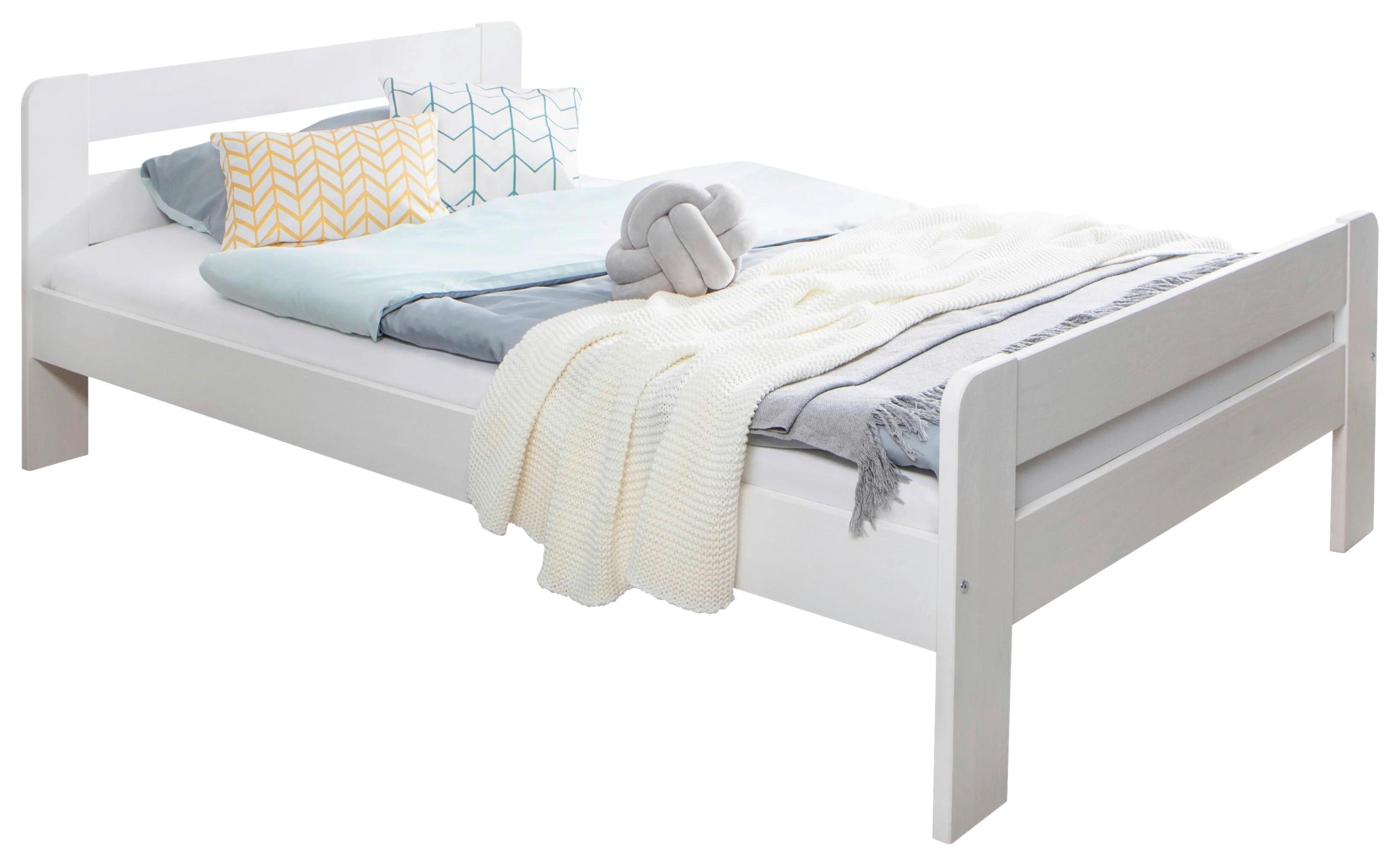 Bett Bert - Weiß, MODERN, Holz (120/200cm) - MID.YOU