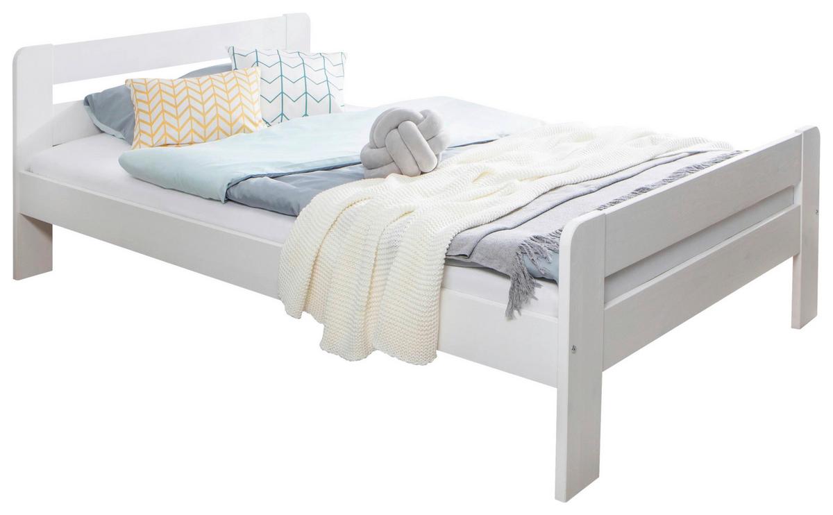 Bett Bert - Weiß, MODERN, Holz (120/200cm) - MID.YOU