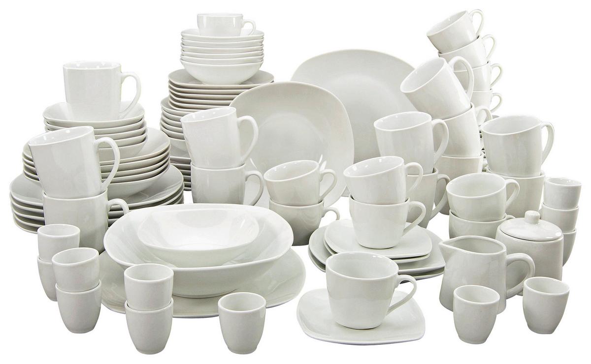 Kombinovaný servis porcelán 100 dielny - biela, Konventionell, keramika - Creatable
