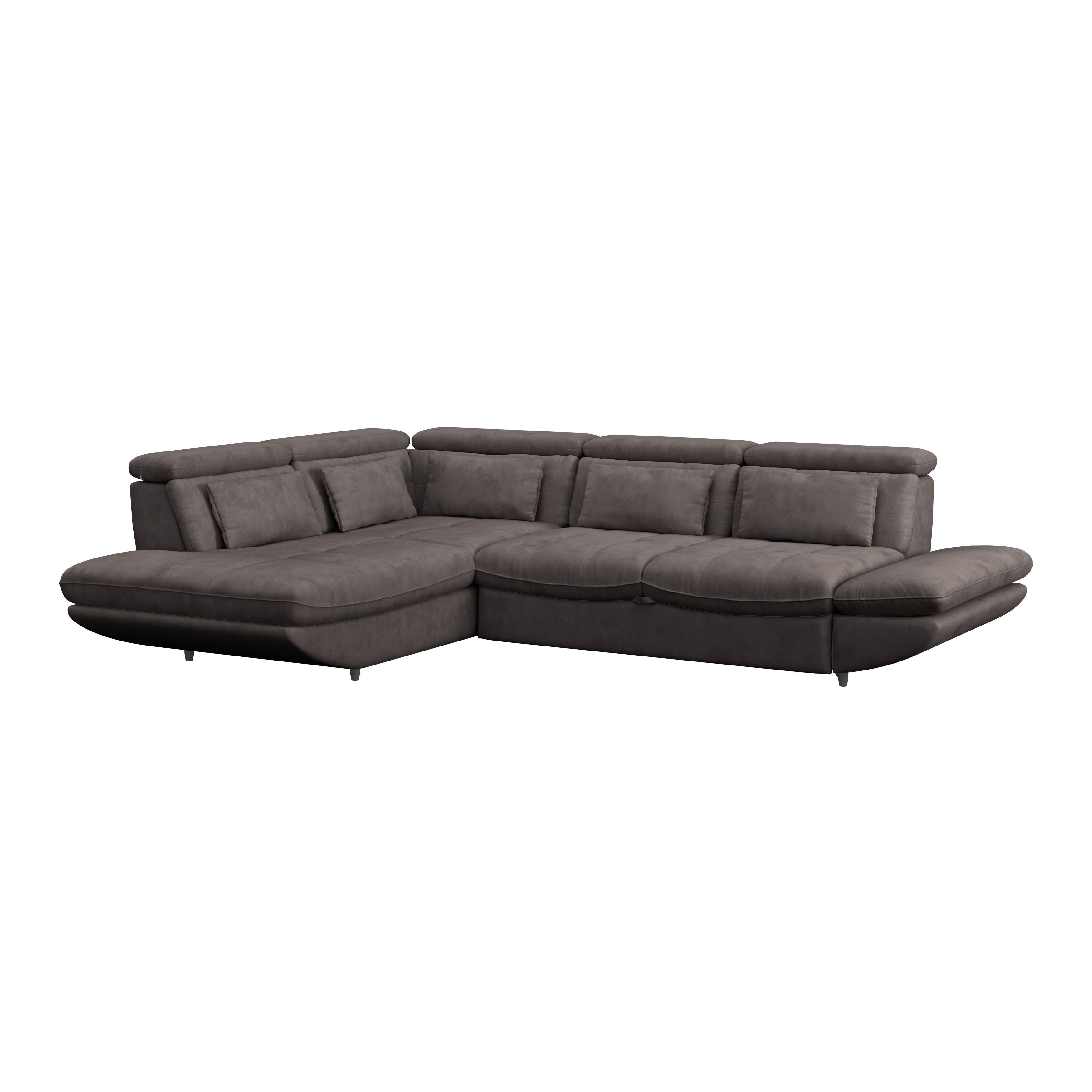 Wohnlandschaft Park - Dunkelbraun/Schwarz, MODERN, Textil (311/233cm) - Luca Bessoni
