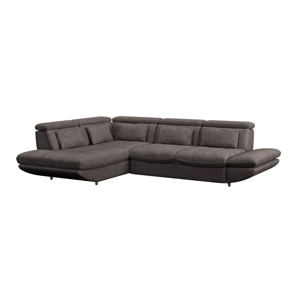 Wohnlandschaft Park - Dunkelbraun/Schwarz, MODERN, Textil (311/233cm) - Luca Bessoni