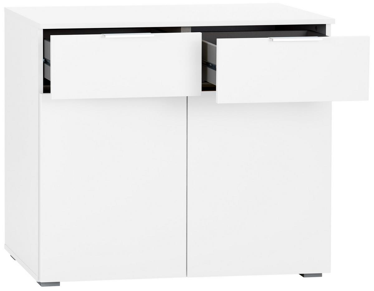 Kommode Alabama, Weiß B: 80 Cm - Alufarben/Weiß, MODERN, Holzwerkstoff (80/81/42cm) - Rauch Möbel