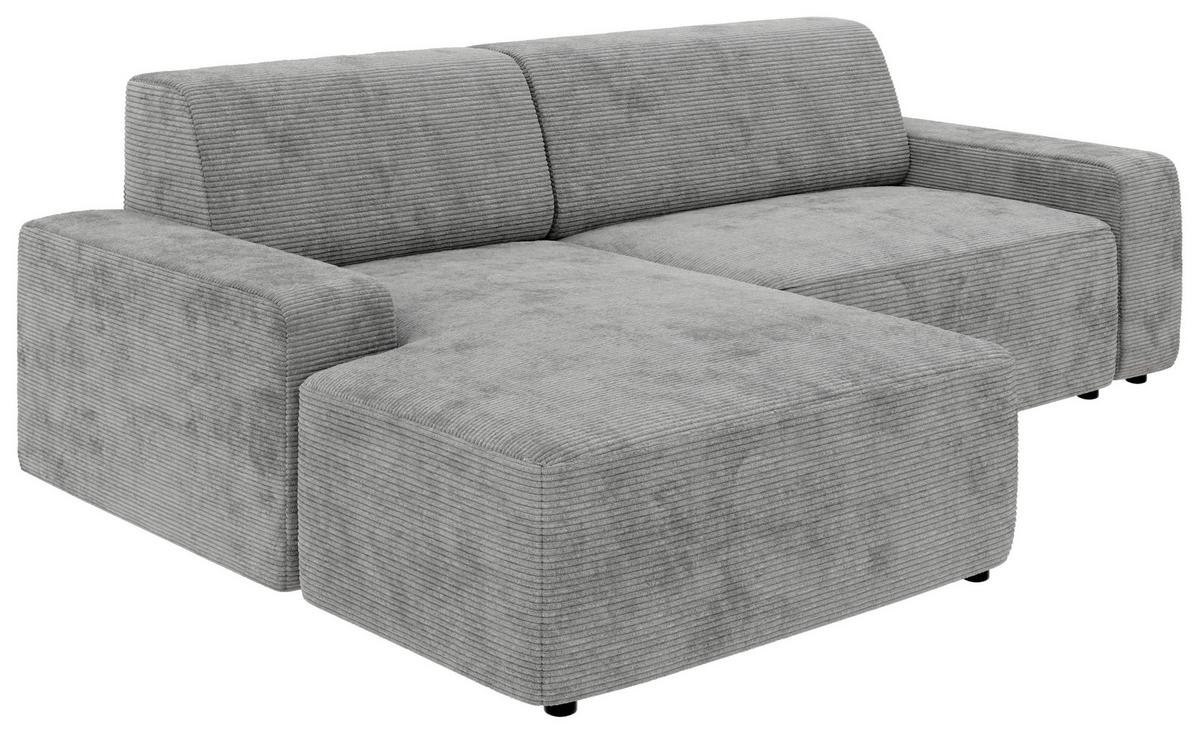 Ecksofa Wien, Grau S: 162x246 cm - Schwarz/Grau, MODERN, Textil (162/246cm) - Trendmanufaktur