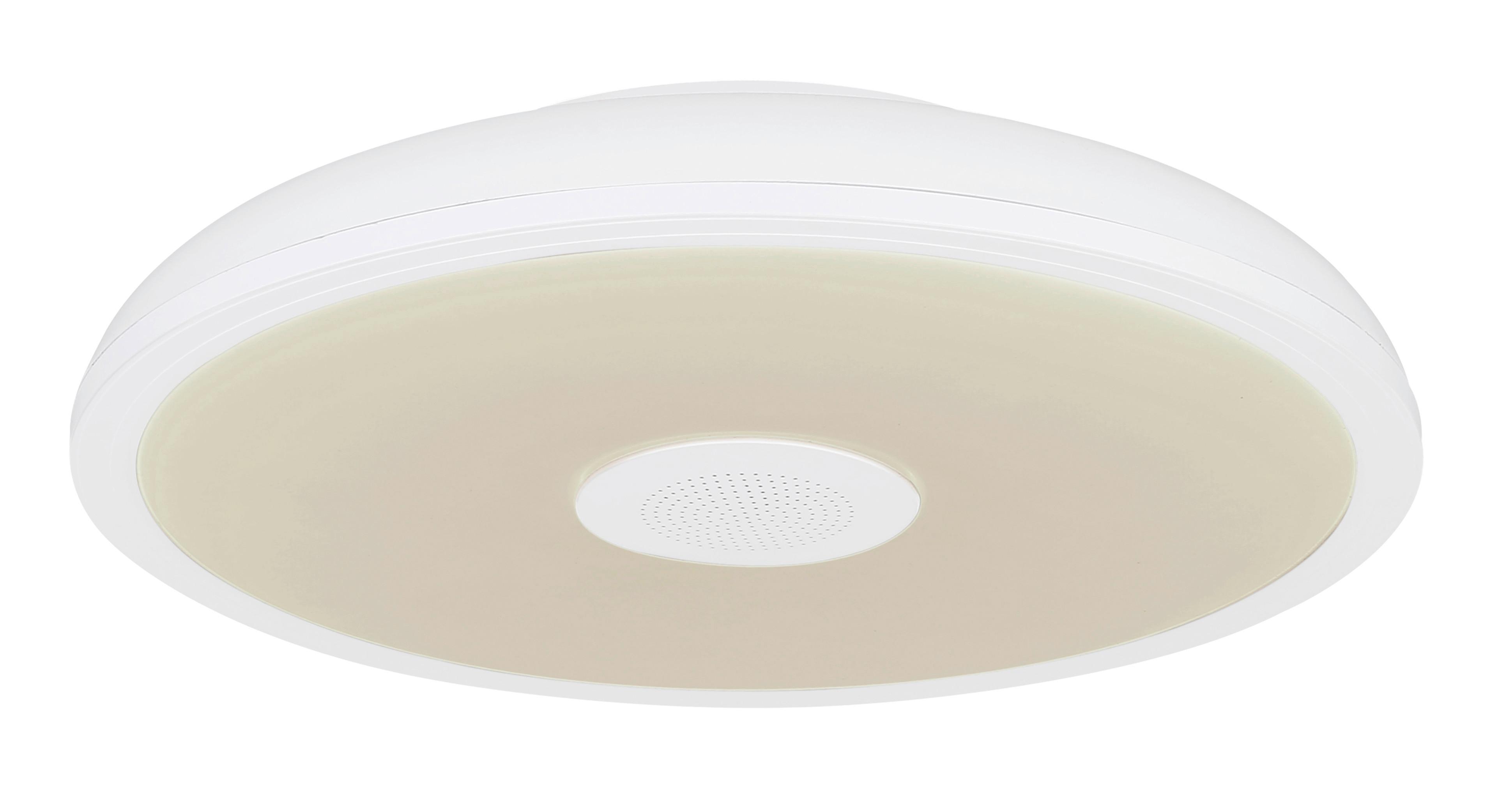 LED-Deckenleuchte Ø 28 cm mit Bluetooth-Lautsprecher - Opal/Weiß, Basics, Kunststoff (28/5,5cm)